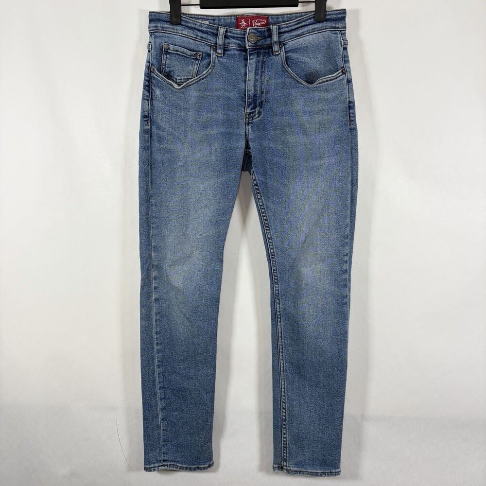 Original Penguin The Dune Slim Fit Jeans Mens 29x30 Blue Light Wash Straight